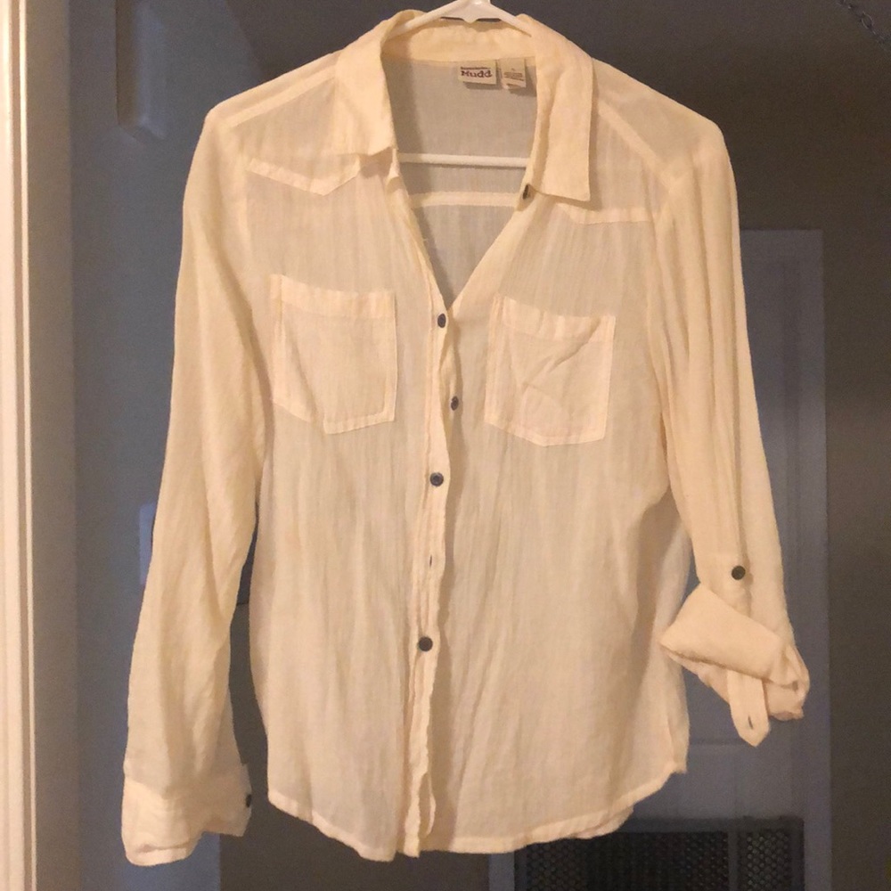 Mudd off white button down top